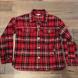 Mystree Red and Black Plaid Shacket